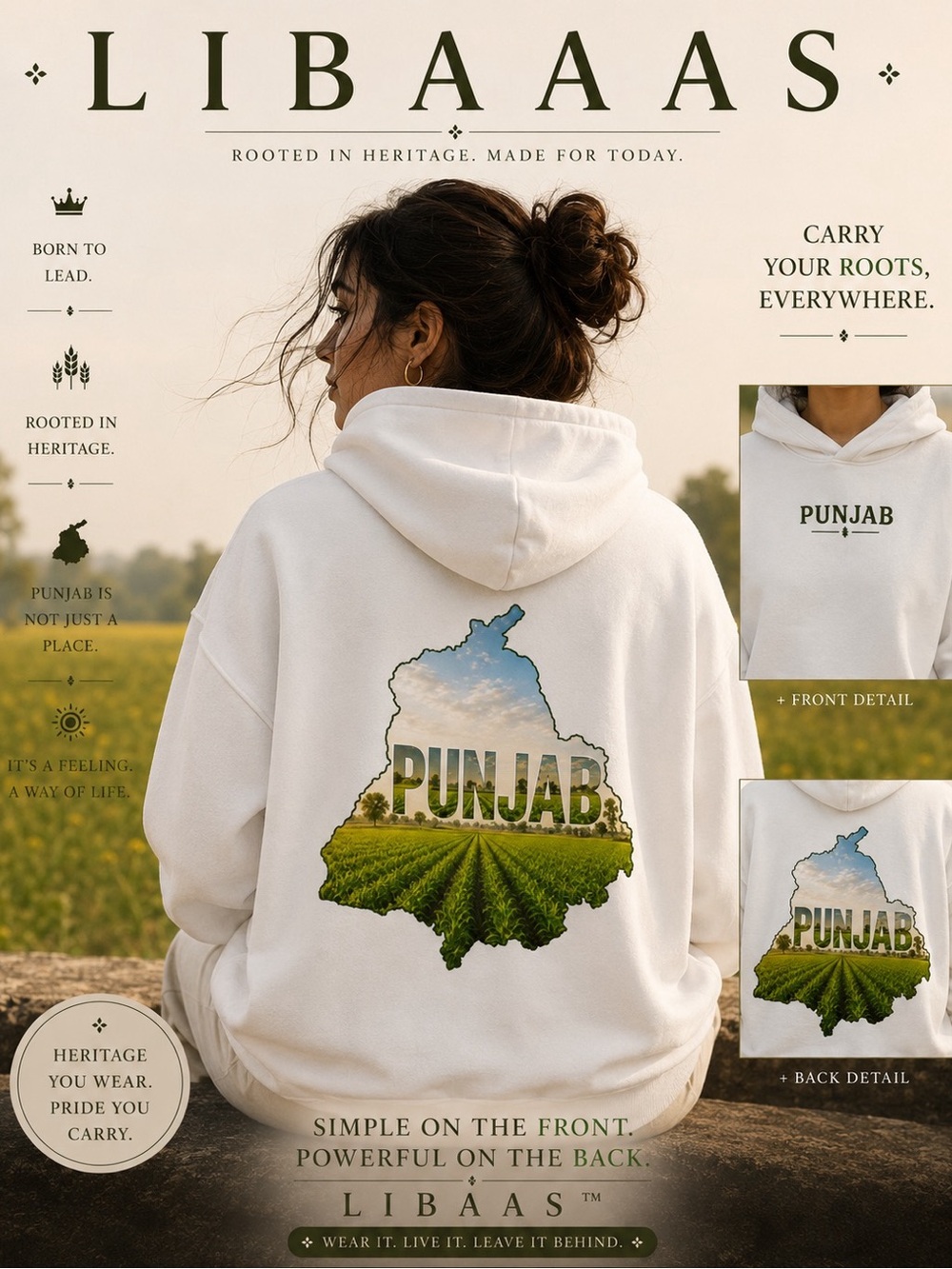 Punjab Graphic White Hoodie